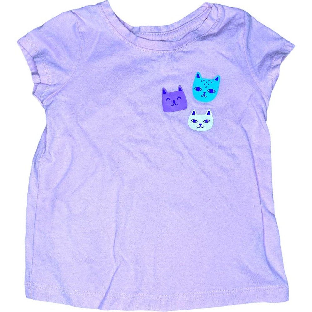 Cat & Jack Toddler Girls T-Shirt with Cats 3T Gently Used No Flaws
